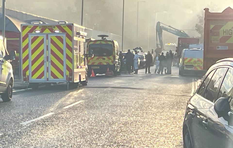 Emergency services remained on the scene all day on Thursday as they worked to fight the blaze (PA)