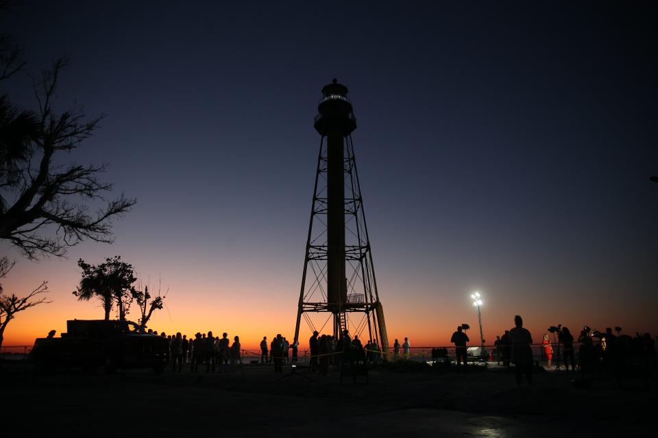 Unlike Sept. 28, 2022 when Hurricane Ian lashed the Southwest Florida coast, including Sanibel Island, the weather was perfect on Tuesday, Feb. 28, 2022 for the relighting ceremony of the Sanibel Lighthouse.