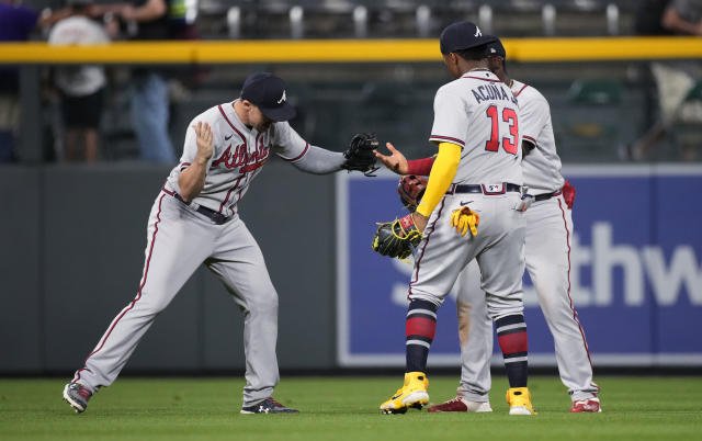 Braves score 4 in 11th, top Rockies 6-2, spoil uniform debut - The San  Diego Union-Tribune