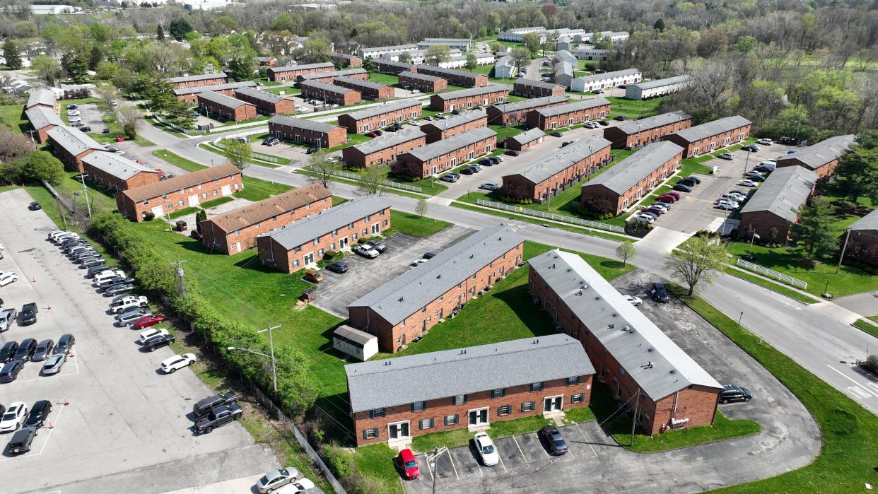 Even though many of them have lived there for years, the tenants in the first four buildings of the Sandridge Apartments (lower left) are being told to move. Although they look the same, the rest of the apartment complex is called Townhomes at Easton Park. The complex is on Westerville Road just south of Morse Road.