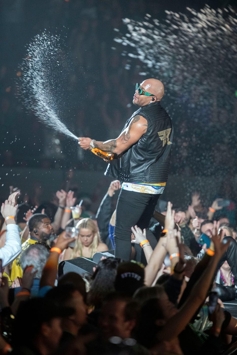 Flo Rida, pictured here at the inaugural Pensacola Mardi Gras Mambo on Jan. 26, 2024, is among the many musicians set to perform at this year's Florida Strawberry Festival.