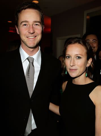 <p>Jeff Vespa/V1/WireImage</p> Edward Norton and Shauna Robertson attend the 2010 Vanity Fair Oscar Party on March 7, 2010 in West Hollywood, California.