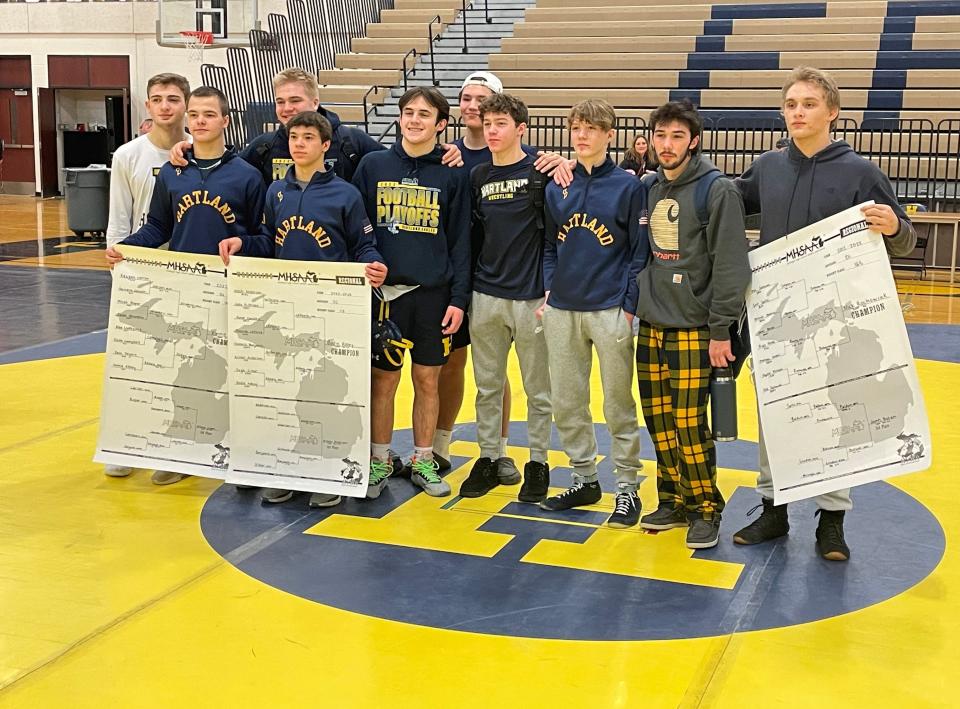 Hartland, which qualified 10 wrestlers for the individual state finals, will face Temperance Bedford in the team quarterfinals Friday in Kalamazoo.