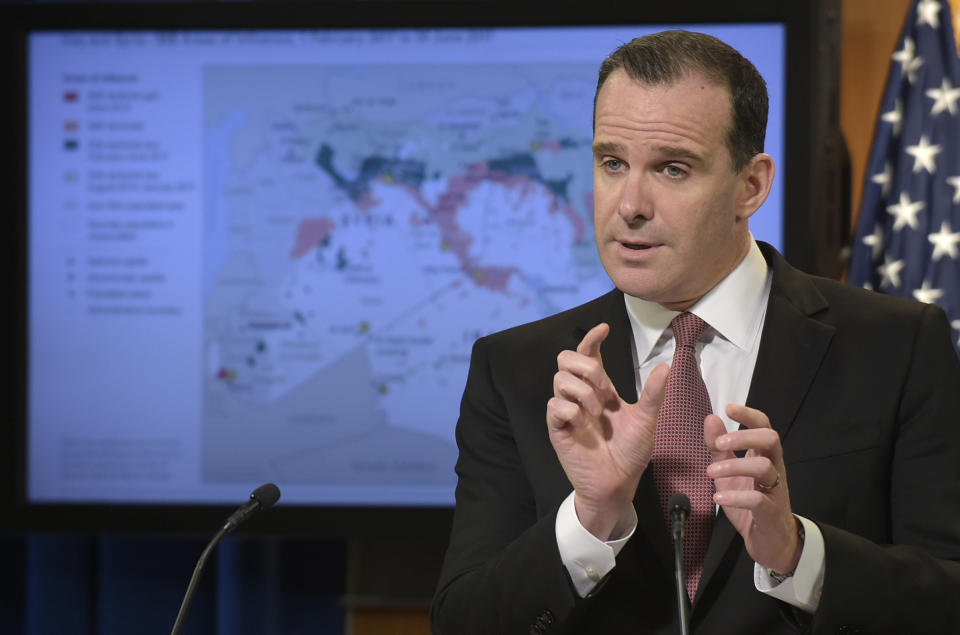 Brett McGurk, U.S. envoy for the global coalition against ISIS, speaks during a briefing at the State Department, Aug. 4, 2017, (Photo: Susan Walsh/AP)