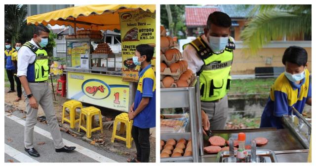 Petaling Jaya District Police Chief Gifts Handphone To Teenage Burger Vendor Who Had His Stolen At Stall