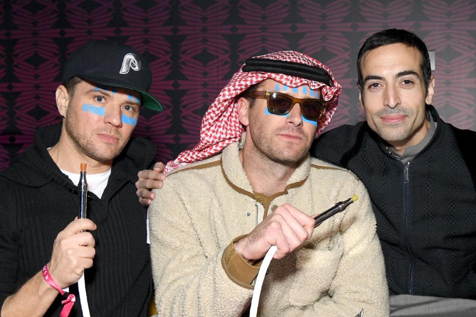 From left, Ryan Phillippe, Armie Hammer and Mohammed Al Turki attend the MDL Beast Festival on Dec. 19, 2019, in Riyadh, Saudi Arabia.