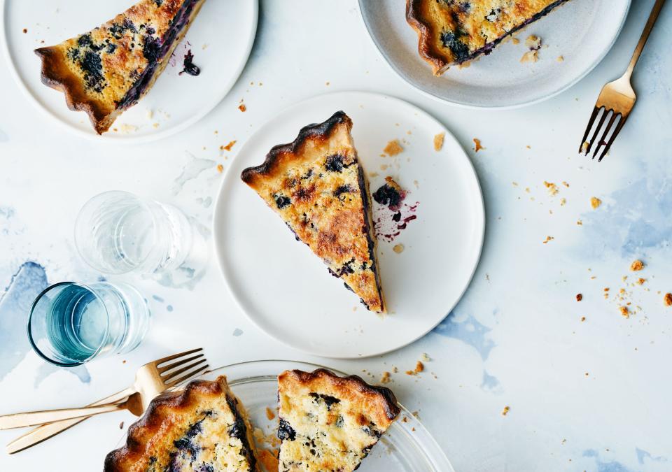 Parbaking the crust of this blueberry pancake–flavored custard pie ensures the bottom will be crisp when it’s done.