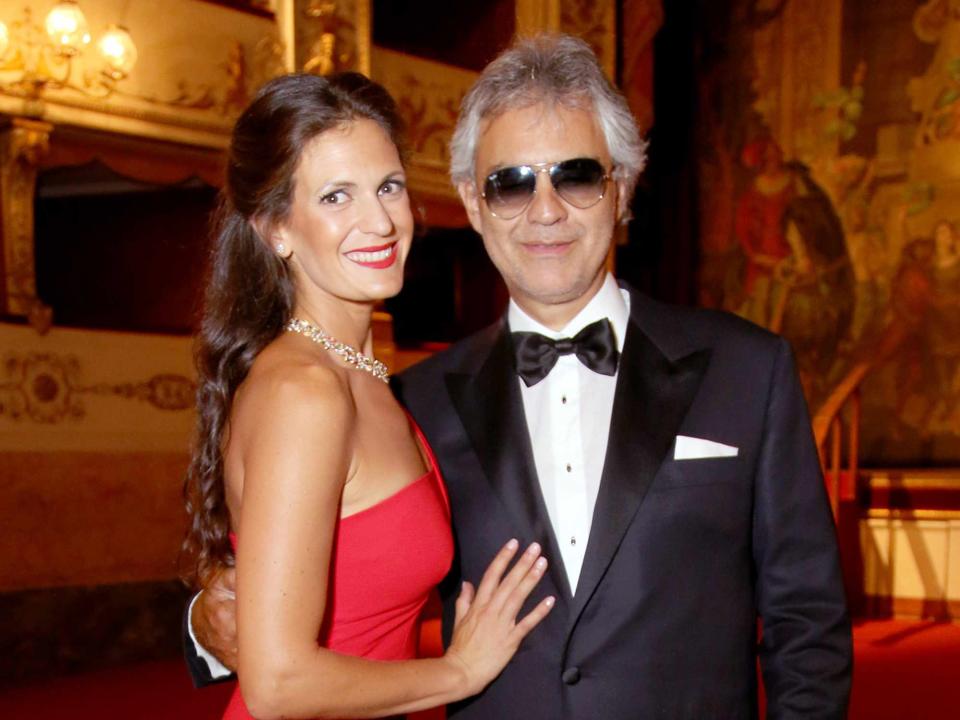 Rachel Murray/Getty Andrea Bocelli and wife Veronica Berti Bocelli attend a formal dinner