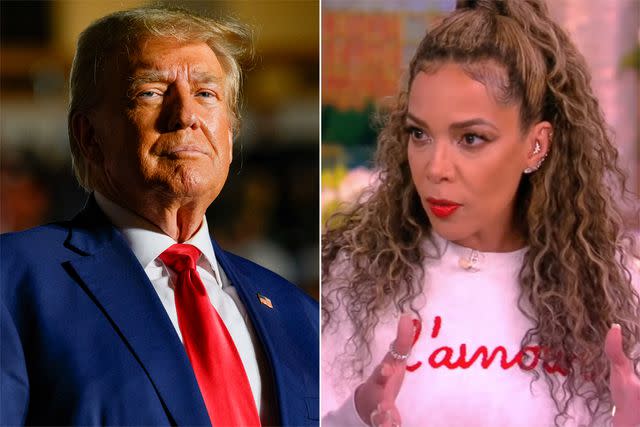 <p>Jeff Swensen/Getty Images; ABC</p> Donald Trump; Sunny Hostin on 'The View'