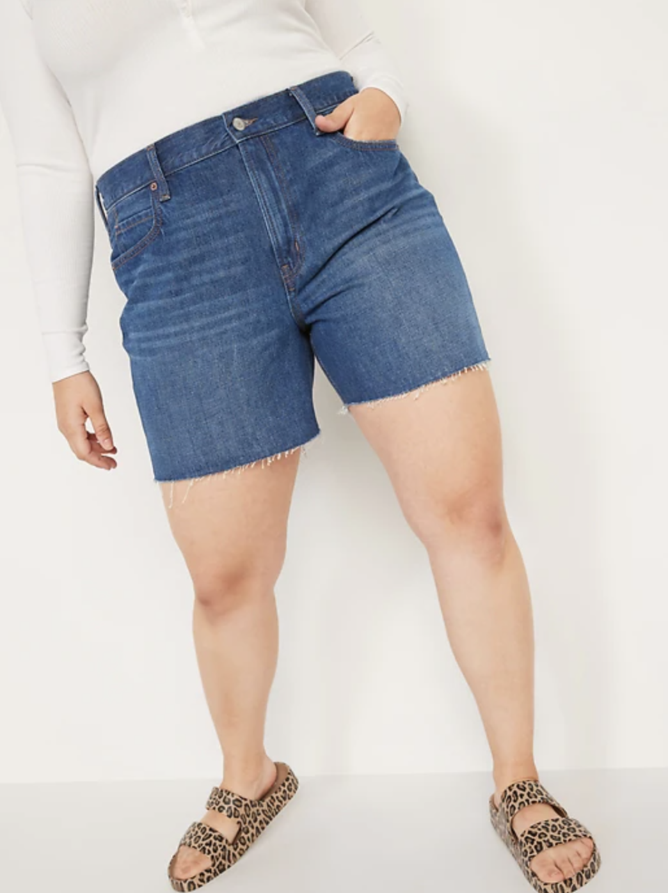 High-Waisted Slouchy Cut-Off Jean Shorts (Photo via Old Navy)