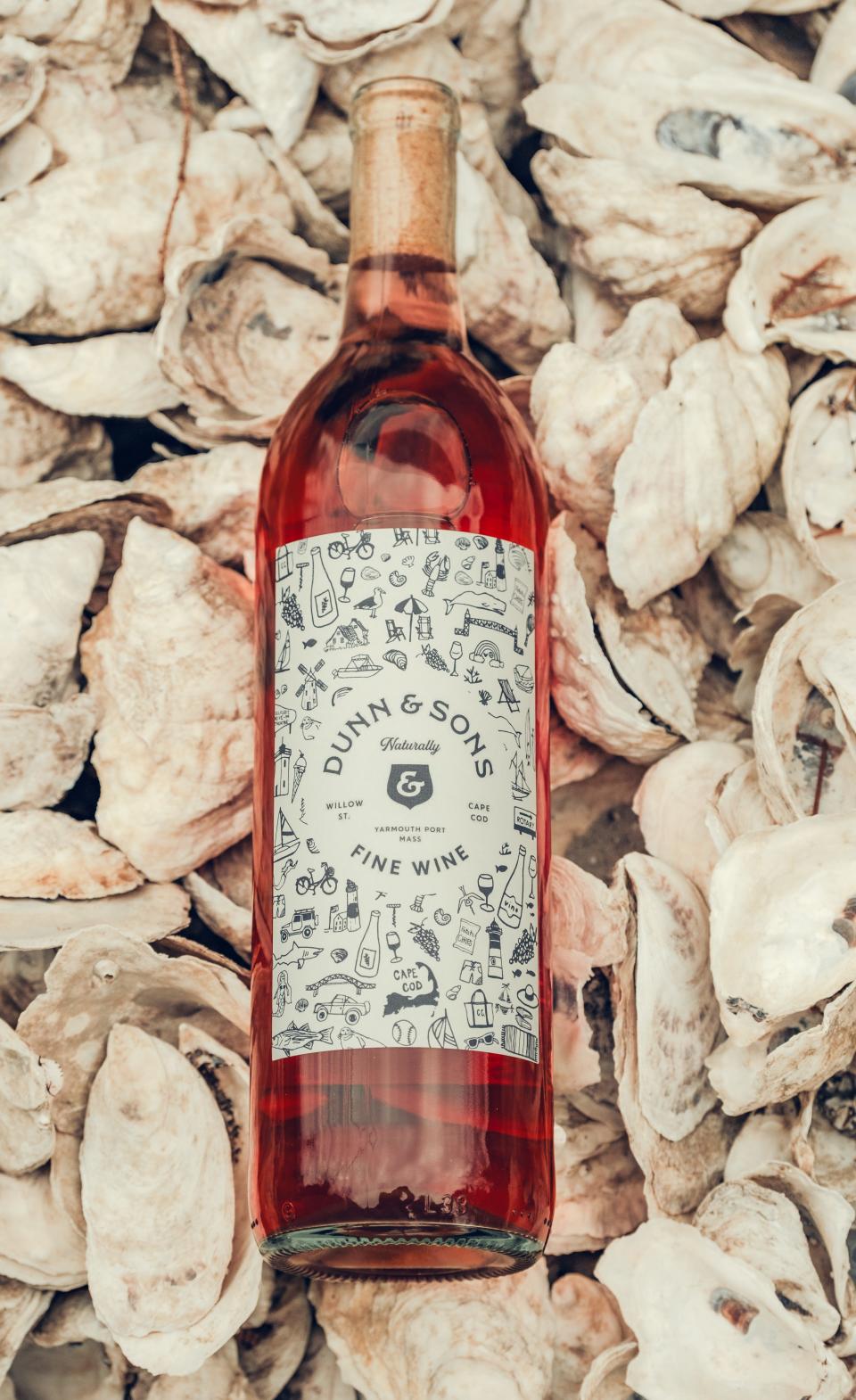 The label of Dunn & Son's rosé was made by Eliza Ferrel from Joy Street and pays homage to the Cape.