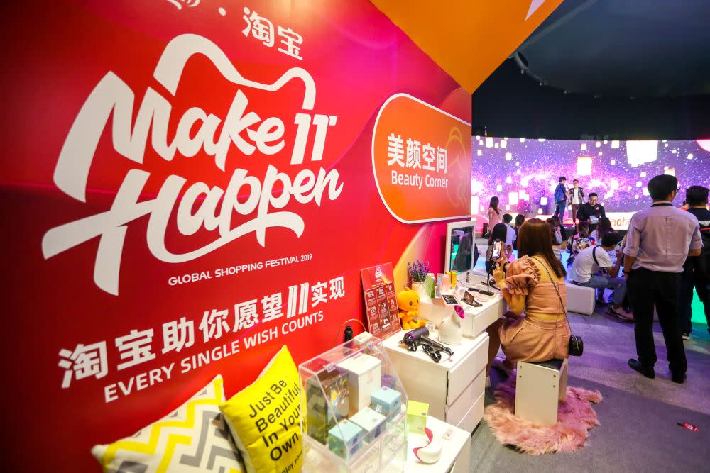 A pop-up at MyTOWN Shopping Centre in Cheras gives a sneak preview of what shoppers can expect when the physical Taobao Store opens later this month. — Picture by Firdaus Latif