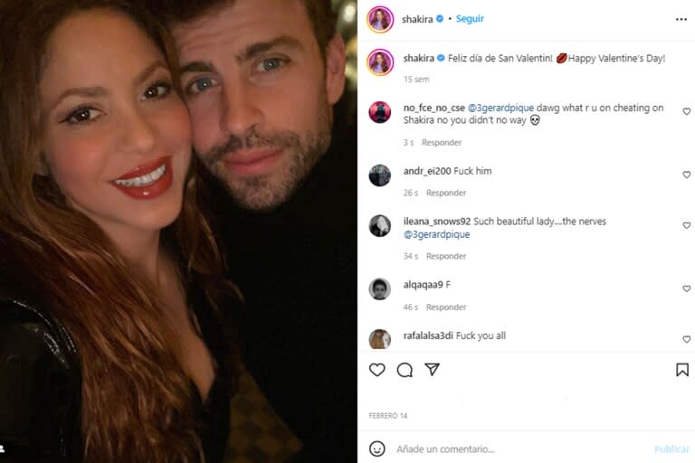 La última publicación que Shakira hizo con Pique fue el 14 de febrero (Foto: Instagram @shakira)