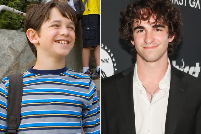 <p>Colour Force/Kobal/Shutterstock; Paul Archuleta/Getty</p> Zachary Gordon in 2010's Diary of a Wimpy Kid and in 2024