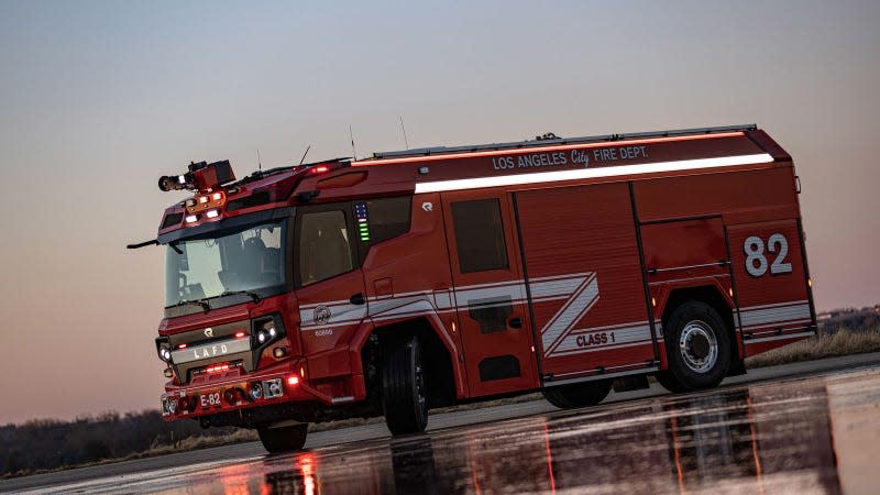 A photo of the LA Fire Department's new Rosenbauer truck. 