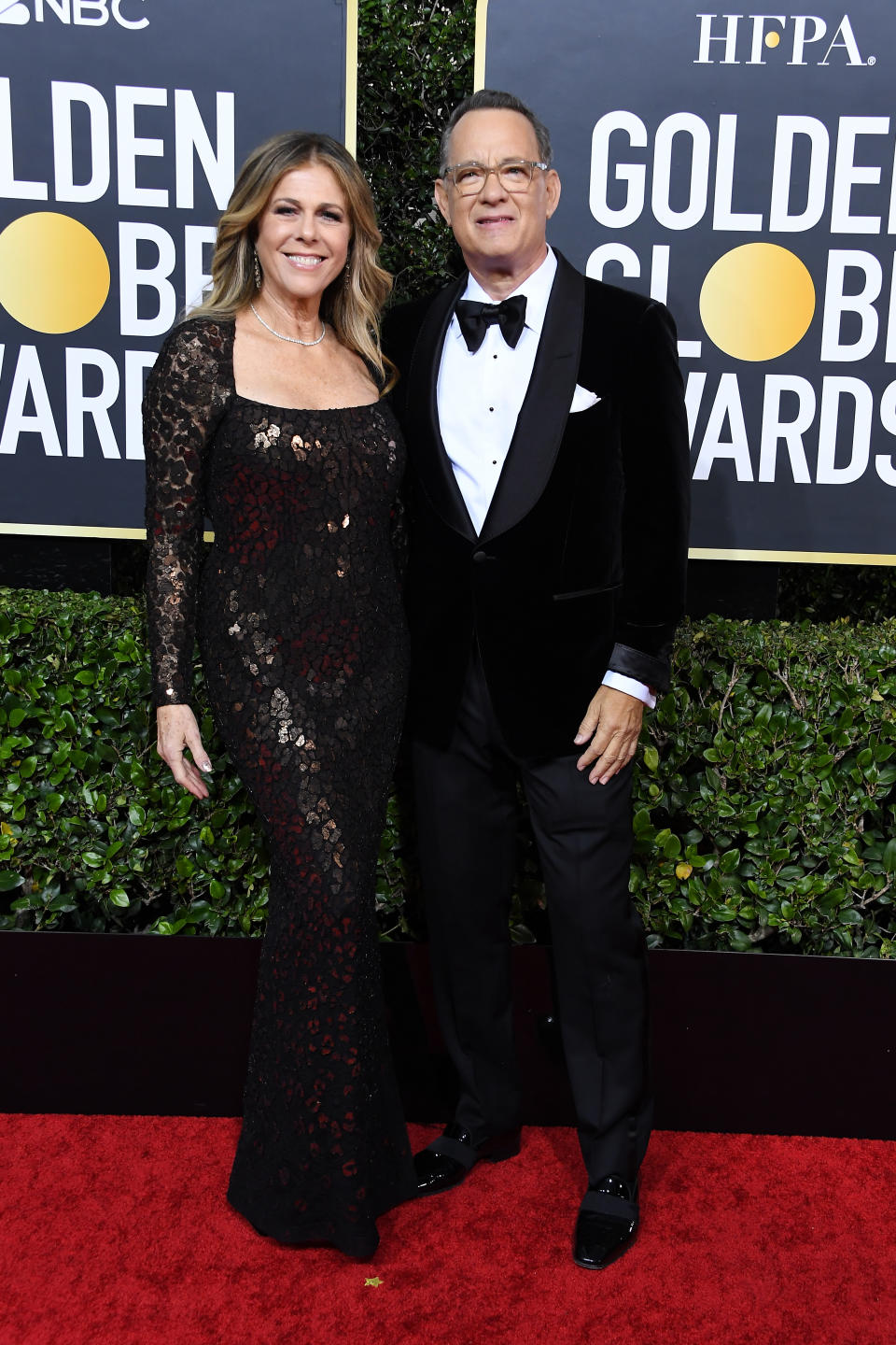 BEVERLY HILLS, CALIFORNIA - JANUARY 05: Rita Wilson and Tom Hanks attend the 77th Annual Golden Globe Awards at The Beverly Hilton Hotel on January 05, 2020 in Beverly Hills, California. (Photo by Steve Granitz/WireImage)