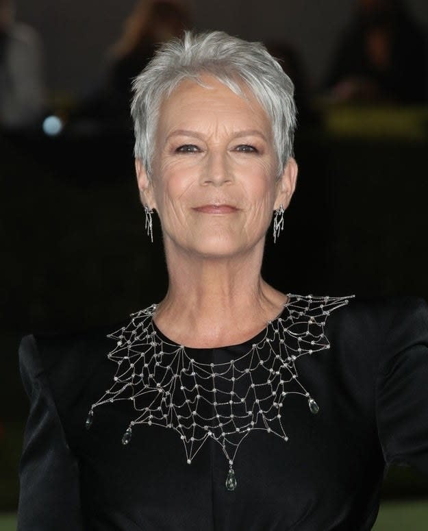 Jamie Lee Curtis on a red carpet in 2021