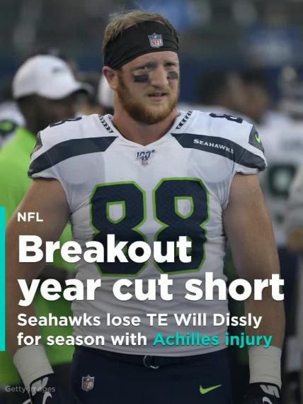 Seahawks lose breakout TE Will Dissly for season with Achilles injury