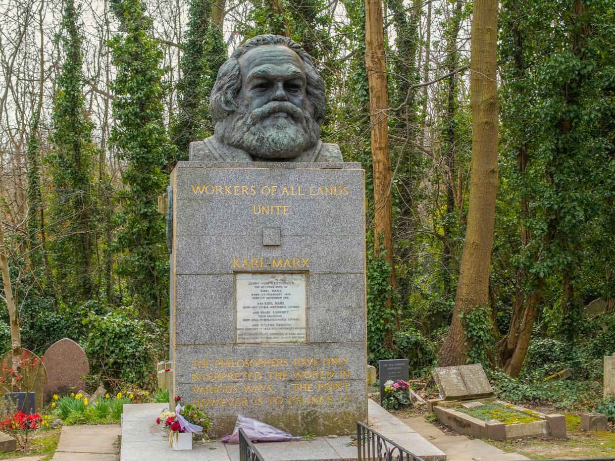 The tombstone of Karl Marx at Londons Highgate Cemetery  (Getty Images)