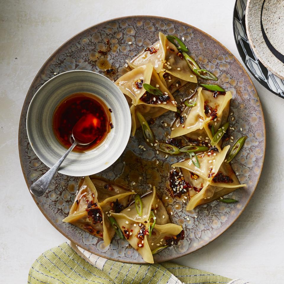 Pan-Fried Beef and Scallion Dumplings