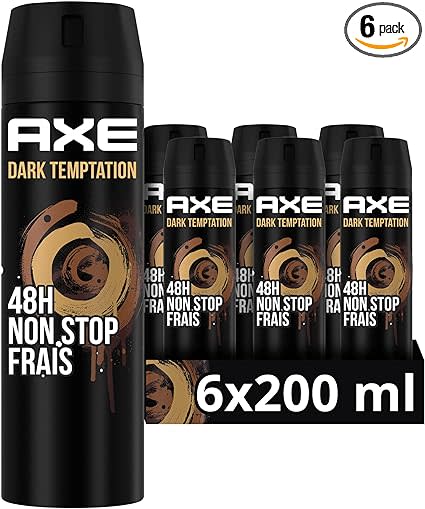 Lot de 6 bouteilles de déodorant Axe Dark Temptation