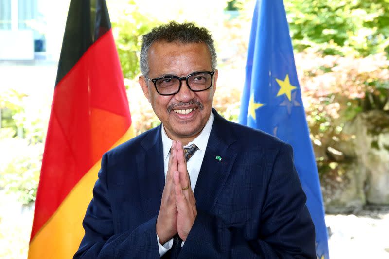 Tedros Adhanom Ghebreyesus, Director-general of the World Health Organization (WHO), attends a news conference in Geneva