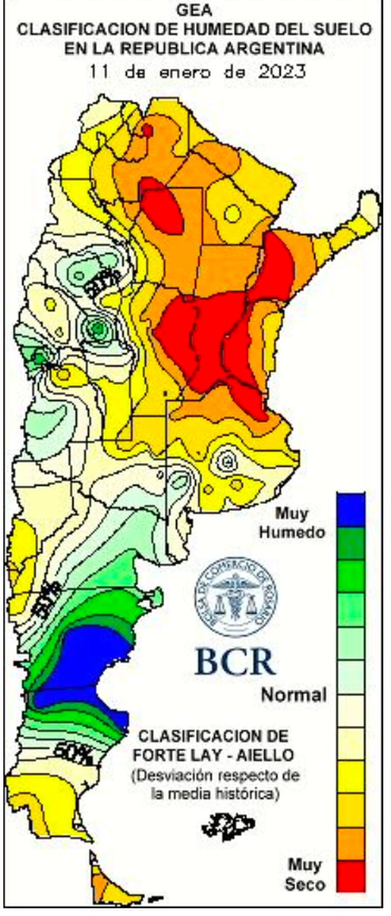 Humedad en el suelo al 11 de enero de 2023