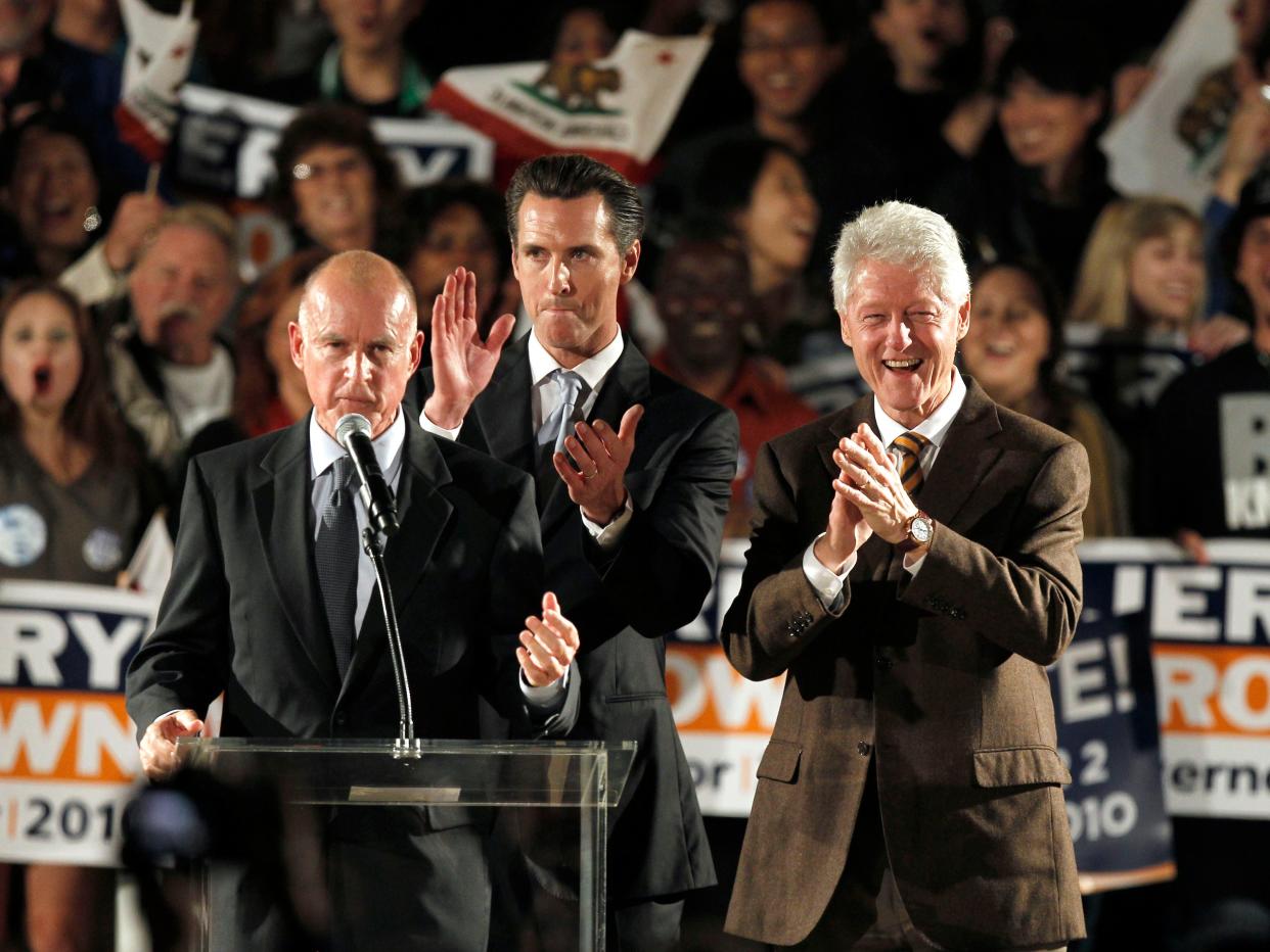 jerry brown gavin newsom bill clinton