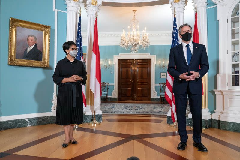 U.S. Secretary of State Antony Blinken meets with Indonesian Foreign Minister Retno Marsudi, in Washington