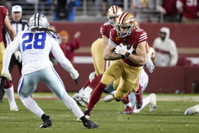 Brock Purdy finds George Kittle for a 34-yard touchdown pass