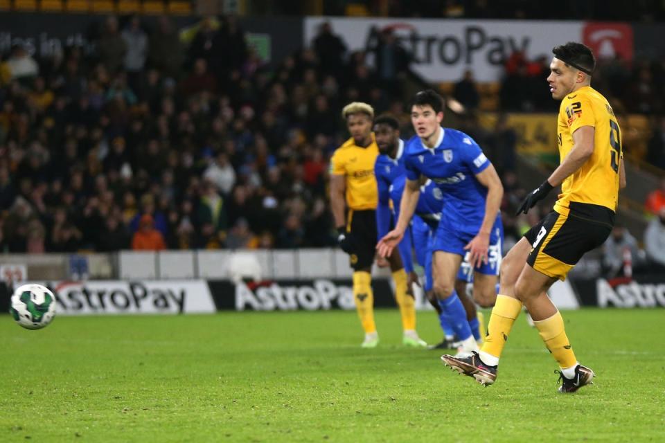 Raul Jimenez breaks the deadlock for Wolves (Barrington Coombs/PA) (PA Wire)