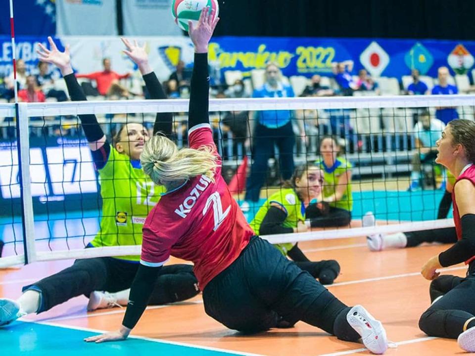 Sixth-ranked Canada earned a four-set victory over No. 10 Slovenia in its opening match Saturday at the sitting volleyball world championships in Sarajevo, Bosnia and Herzegovina. The Canadians meet the top-ranked Americans on Sunday morning and No. 14 Iran later in the day. (Volleyball Canada - image credit)