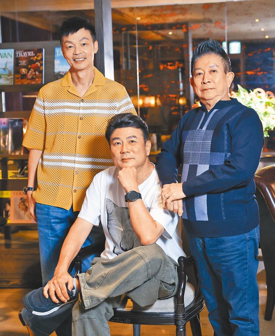 李國煌（左起）、梁志強、程旭輝3位喜劇老搭檔，1日在台合體宣傳新片。（陳俊吉攝）