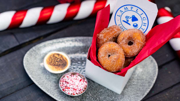 <p>Hot cocoa-dusted donuts from Lamplight Lounge at Disney California Adventure Park</p><p>Disney</p>