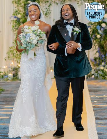 <p>Pharris Photography</p> Olympic Swimmer Simone Manuel Marries Denzel Franklin in Houston on Nov. 4, 2023