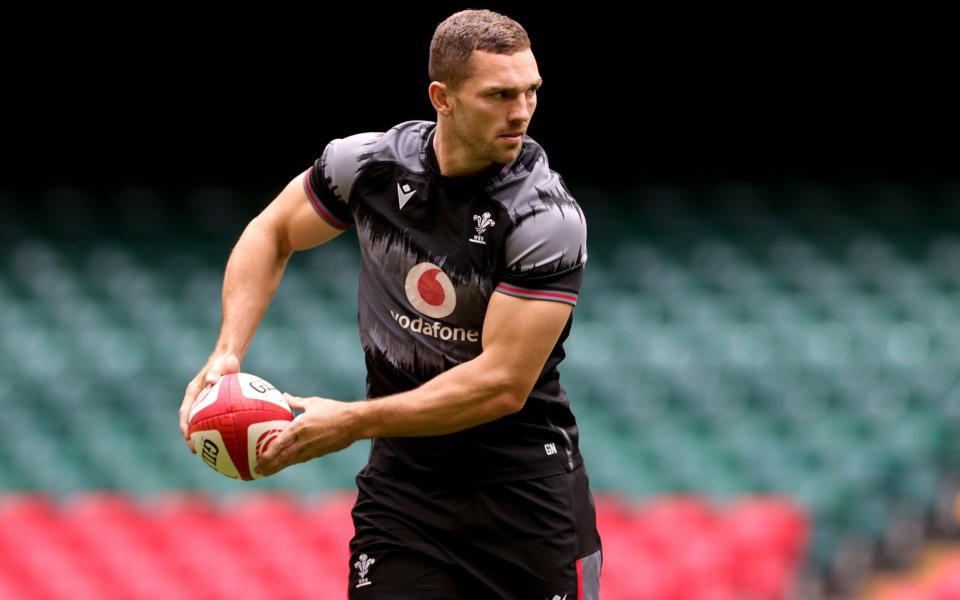 George North training with Wales