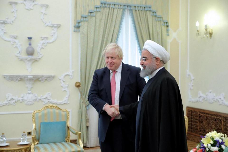 Britain's Foreign Secretary Boris Johnson meets with Iranian President Hassan Rouhani (REUTERS)