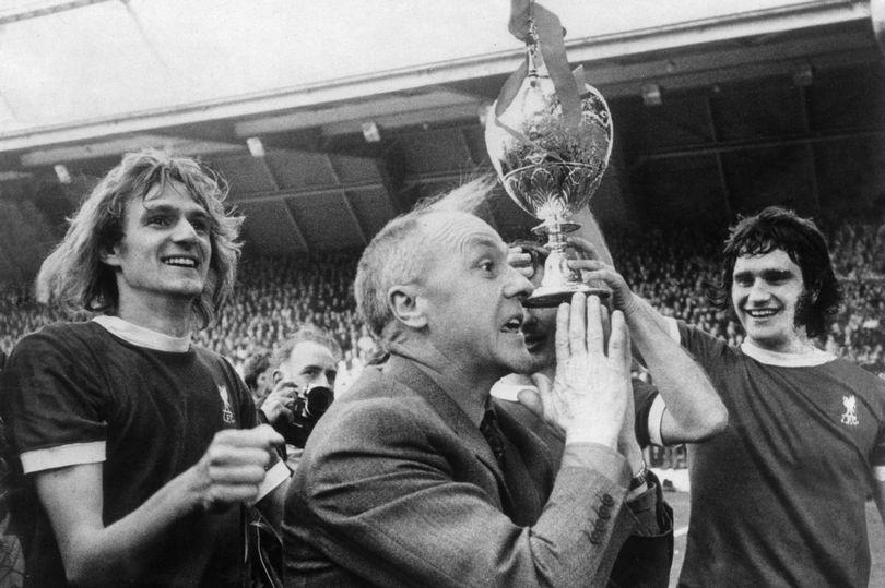 Bill Shankly celebrating the league championship