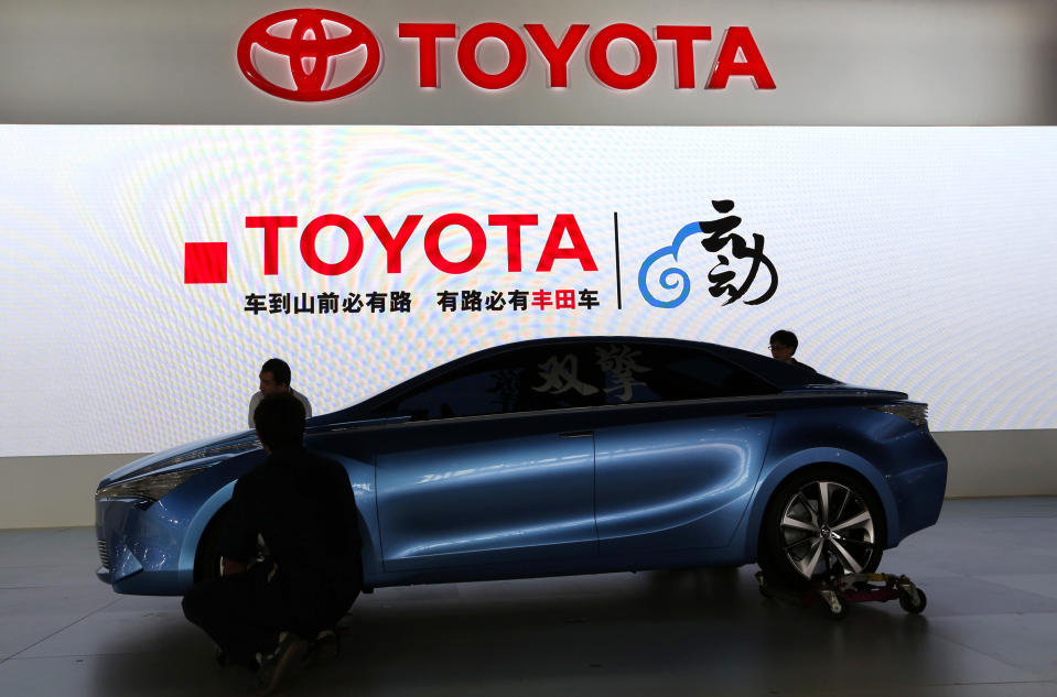 A Toyota concept car is set at the company's booth during the Guangzhou Auto Show in China's southern city of Guangzhou Thursday, Nov. 22, 2012. China's second largest auto show kicked off Thursday. (AP Photo/Vincent Yu)