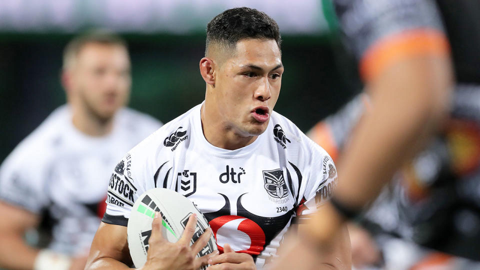 Pictured here, Roger Tuivasa-Sheck in action for the New Zealand Warriors during the 2020 NRL season.