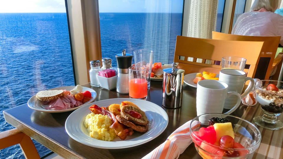 Dining Room Buffet aboard the abstract luxury cruise