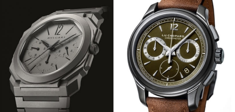 BVLGARI／Octo Finissimo Chronograph GMT Automatic（左）；CHOPARD／L.U.C Chrono One Flyback