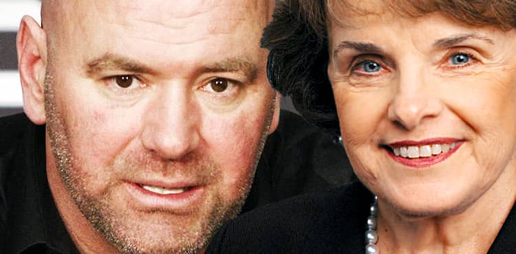 Dana White and Dianne Feinstein