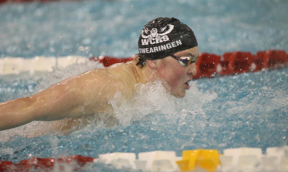 Westerville Central's Chase Swearingen swam on three national championship relays for the New Albany Aquatics Club at the Speedo Winter Junior Championships.