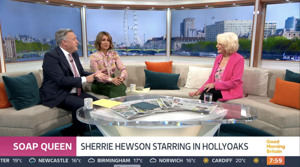 Sherrie Hewson spoke to Ed Balls and Susanna Reid about Strictly rumours. (ITV screengrab)