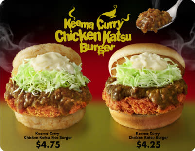 Keema Curry Chicken Katsu Burger. (Photo: MOS Burger)