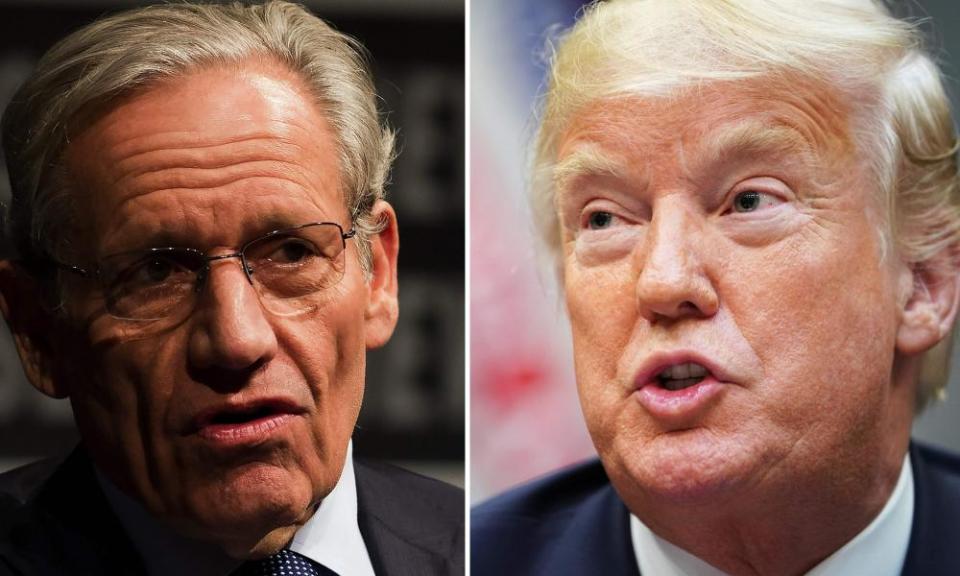 Bob Woodward, left, is being sued by Donald Trump for nearly $50m.