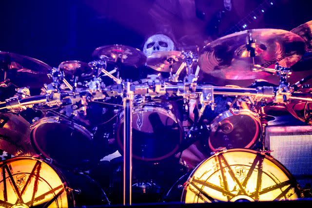 <p>Francesco Prandoni/Getty </p> Jay Weinberg in Slipknot