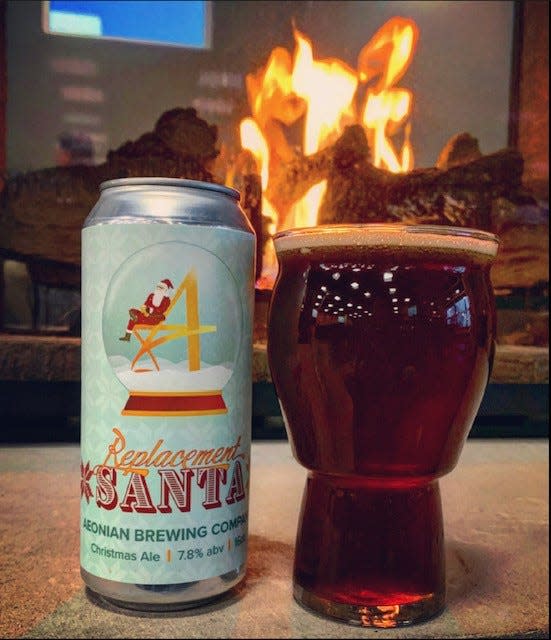 Aeonian Brewing Co.'s Replacement Santa is a spiced ale with a balanced malt backbone and notes of all of  Christmas spices.