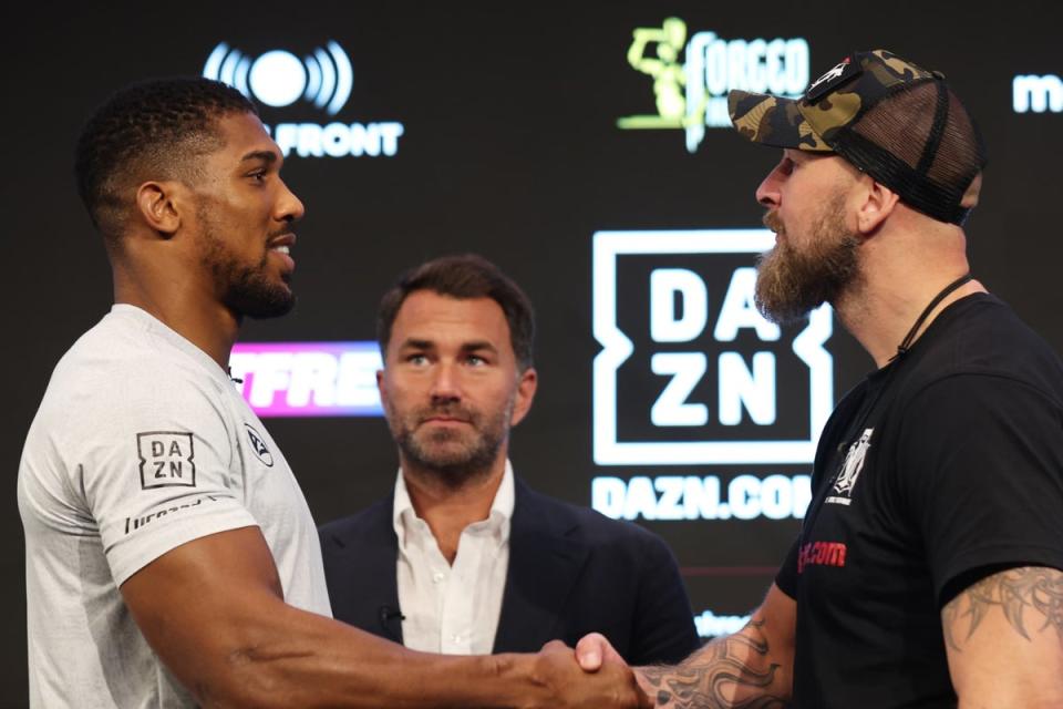 Anthony Joshua and Helenius sparred together in 2017 (Getty)